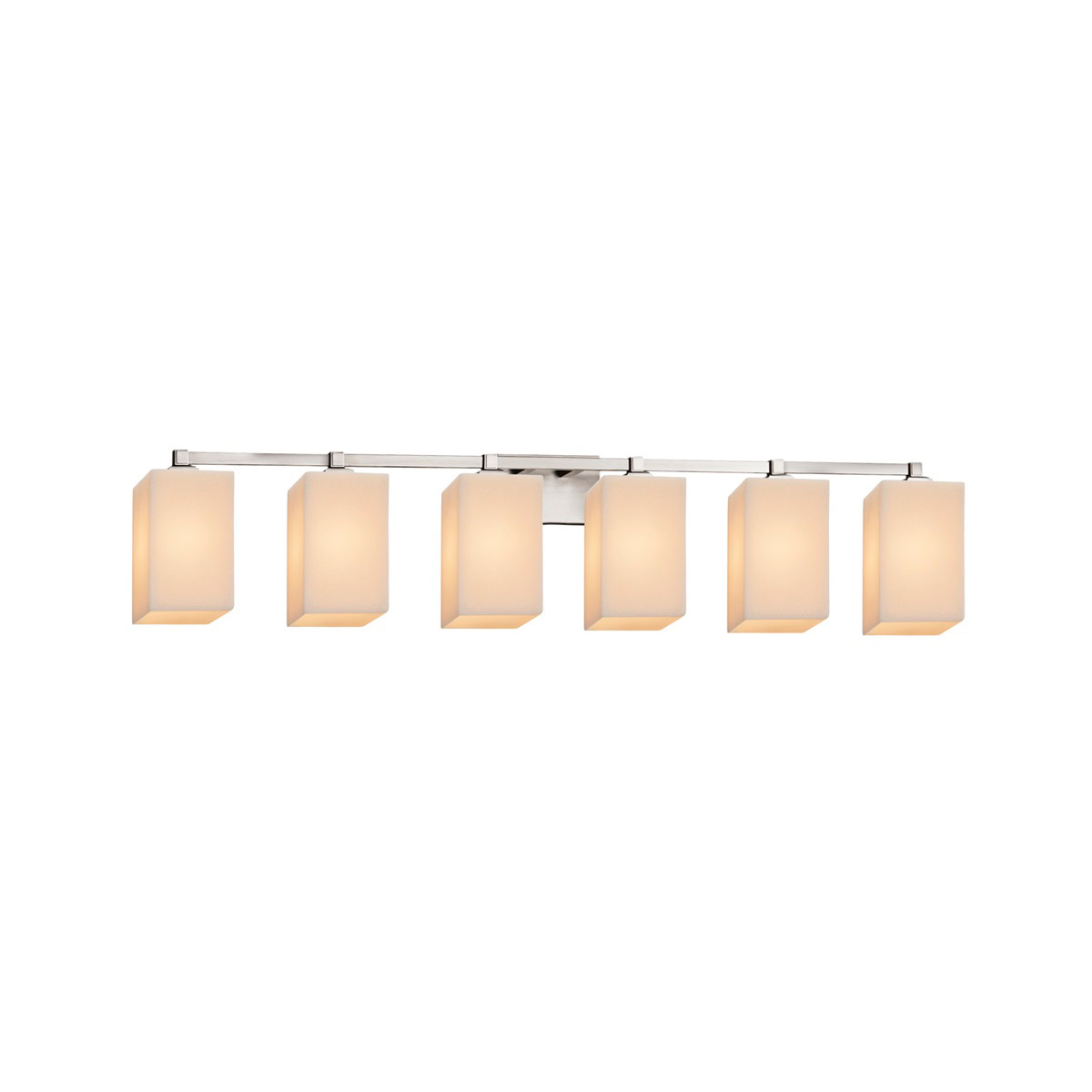Justice Design CNDL-8436-14-AMBR-MBLK Candlearia 6 Light 49 inch Matte Black Vanity Light Wall Light in Amber (CandleAria), Cylinder with Melted Rim,