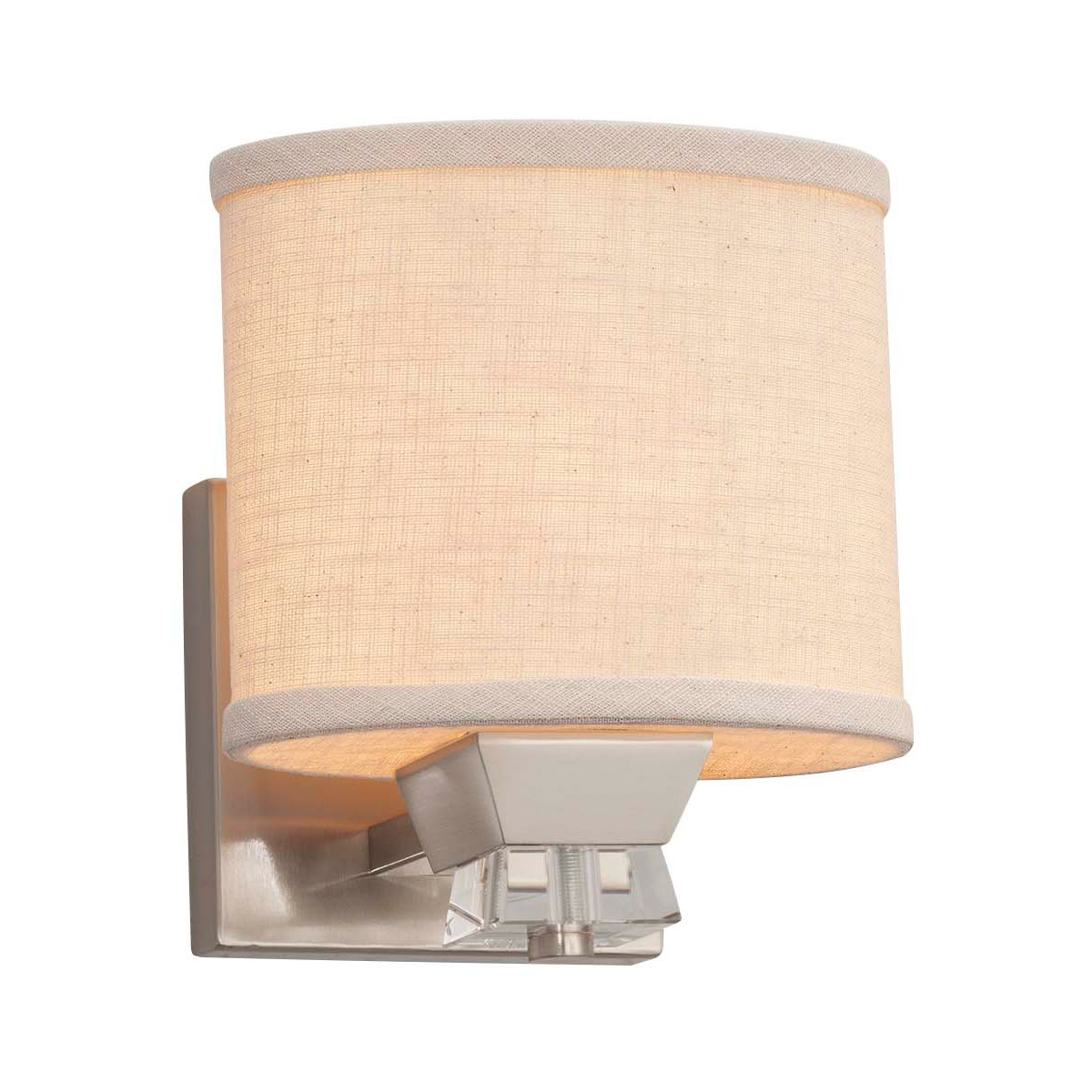 Justice Design FAB-8471-30-WHTE-DBRZ-LED1-700 Textile LED 6.5 inch Dark Bronze Wall Sconce Wall Light in 700 Lm LED, White, Oval