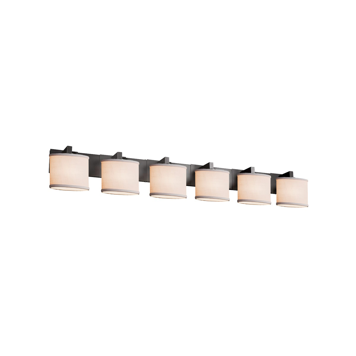 Justice Design FAB-8926-10-WHTE-CROM-LED6-4200 Textile LED 55.5 inch Polished Chrome Bath Vanity Light Wall Light in 4200 Lm LED, White, Cylinder with