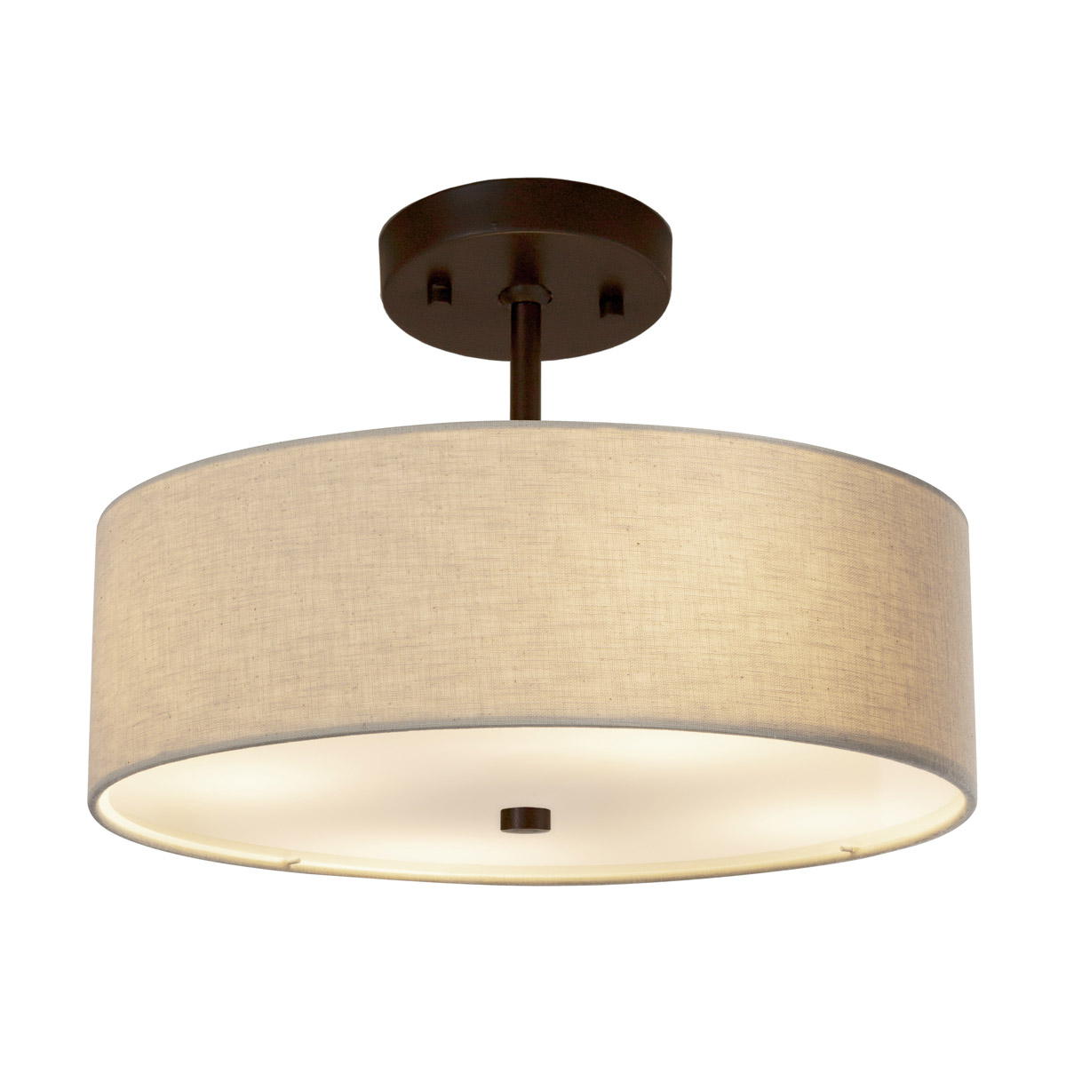 Justice Design FAB-9590-GRAY-BRSS Textile 14 inch Brushed Brass Pendant Ceiling Light in Gray