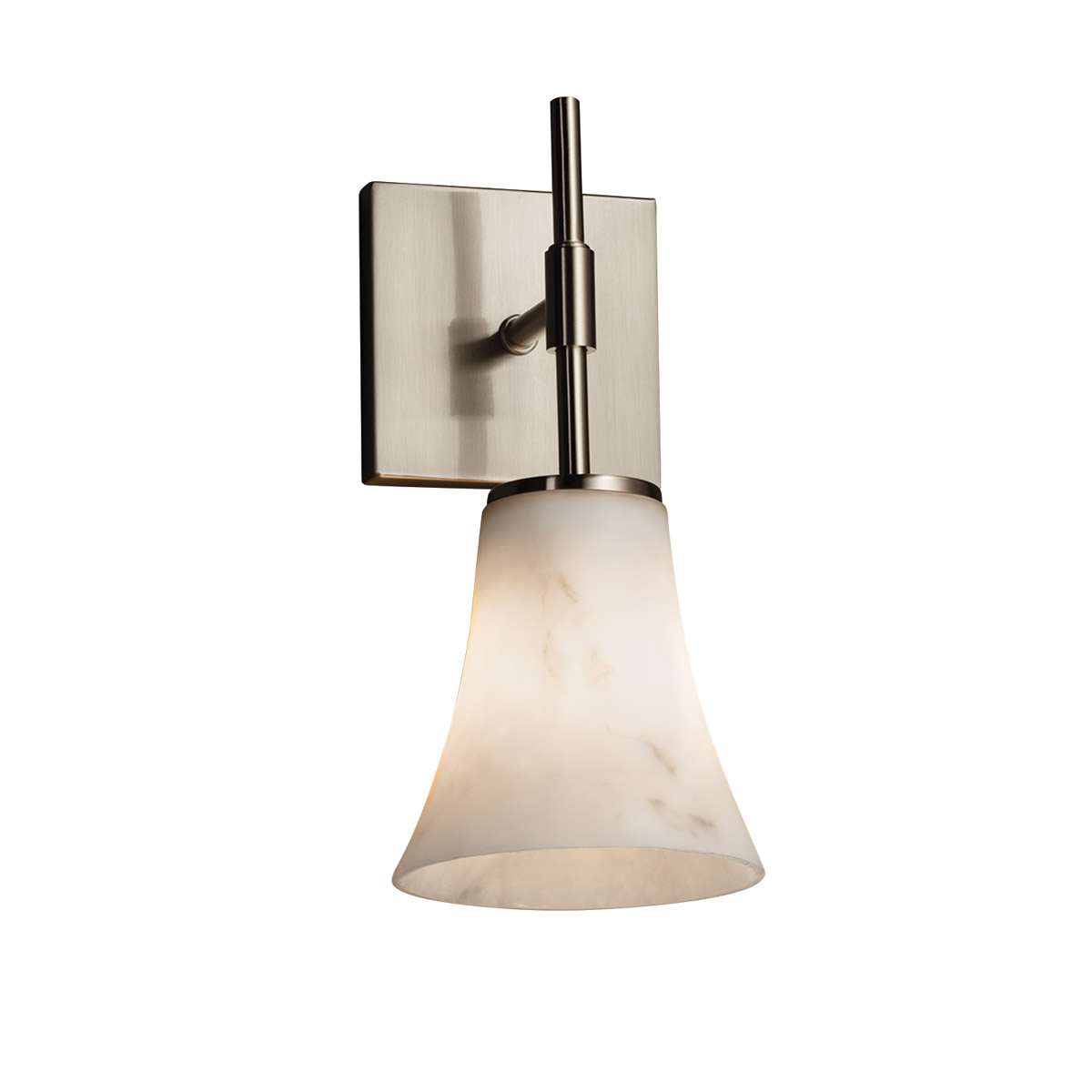Justice Design FAL-8415-12-NCKL-LED1-700 LumenAria LED 4.5 inch Brushed Nickel Wall Sconce Wall Light in 700 Lm LED, Cylinder with Broken Rim