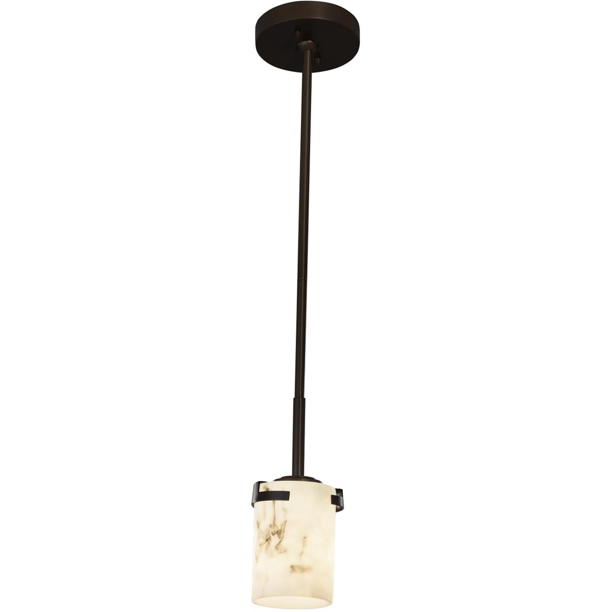 Justice Design FAL-8455-10-MBLK-LED1-700 Lumenaria LED 4.5 inch Matte Black Pendant Ceiling Light in 700 Lm LED, Cylinder with Flat Rim