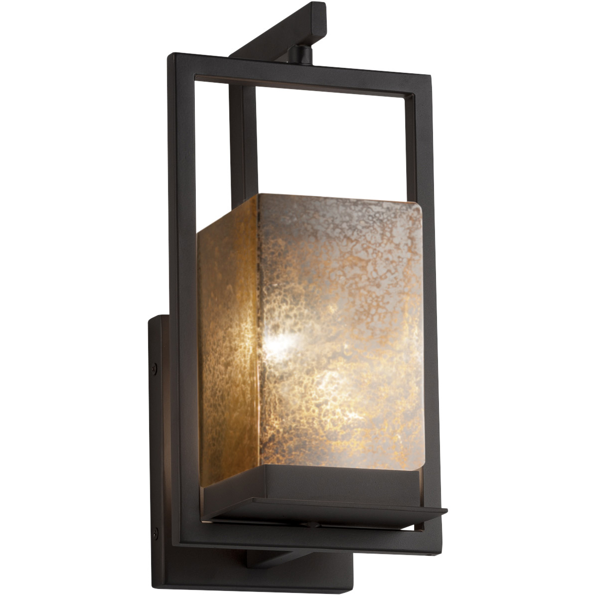 Justice Design FSN-7511W-MROR-MBLK Fusion Wall Sconce Wall Light in Matte Black, Mercury Fusion