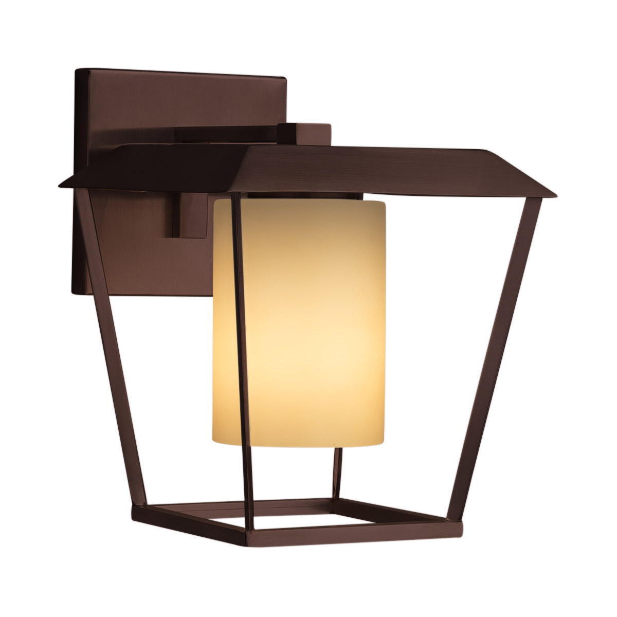 Justice Design FSN-7554W-10-OPAL-NCKL Fusion Outdoor Wall Sconce in Brushed Nickel, Incandescent, Opal Fusion