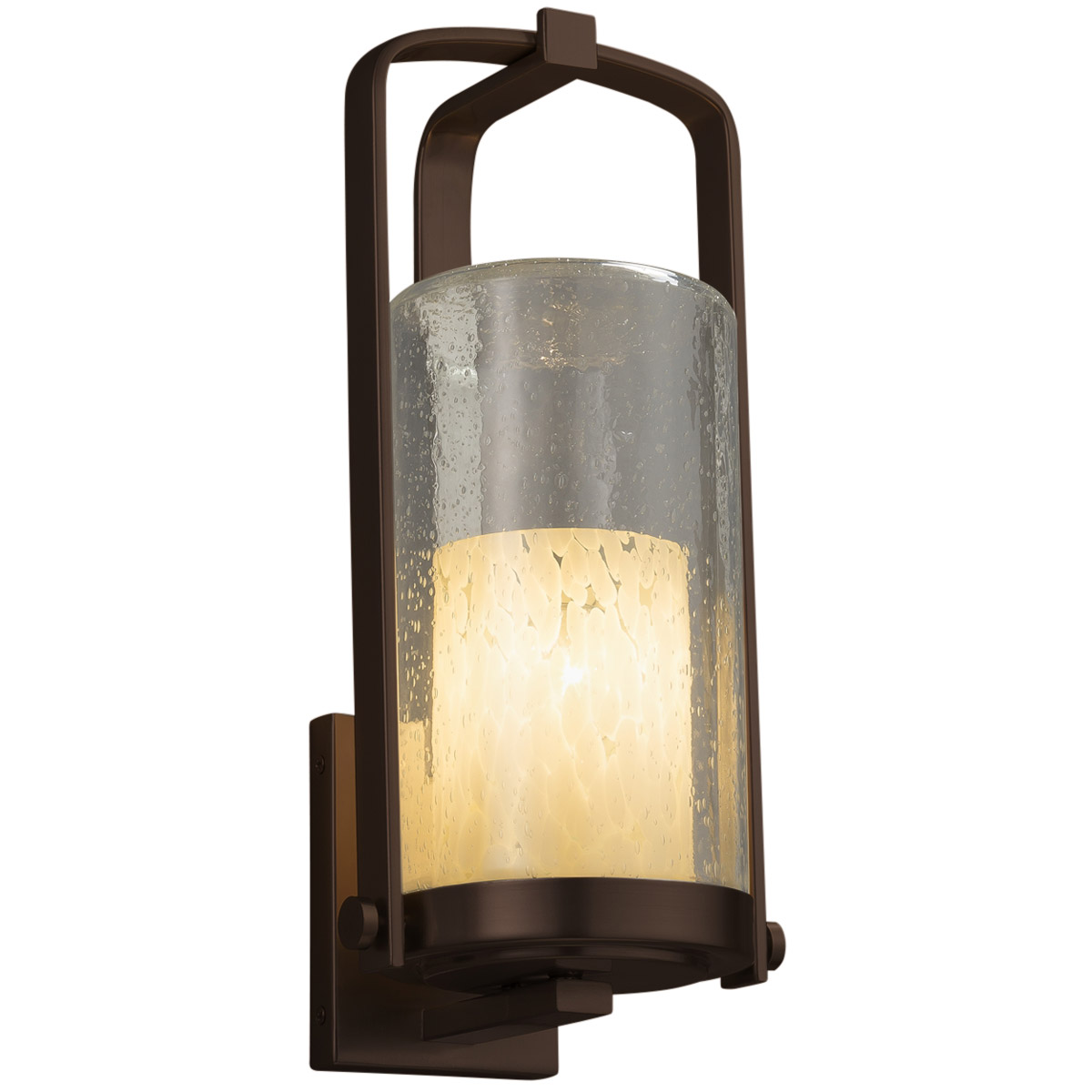 Justice Design FSN-7584W-10-SEED-NCKL-LED1-700 Fusion Wall Sconce Wall Light in 700 Lm LED, Brushed Nickel, Seeded Fusion