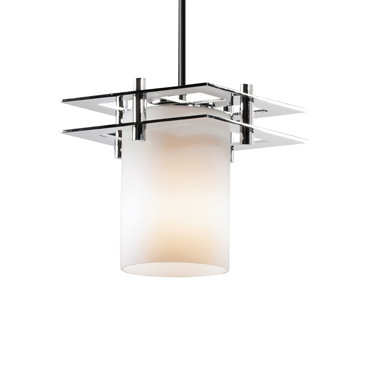 Justice Design FSN-8165-15-WEVE-DBRZ-RIGID-LED1-700 Fusion LED 6.5 inch Dark Bronze Pendant Ceiling Light in 700 Lm LED, Rigid Stem Kit, Square with F