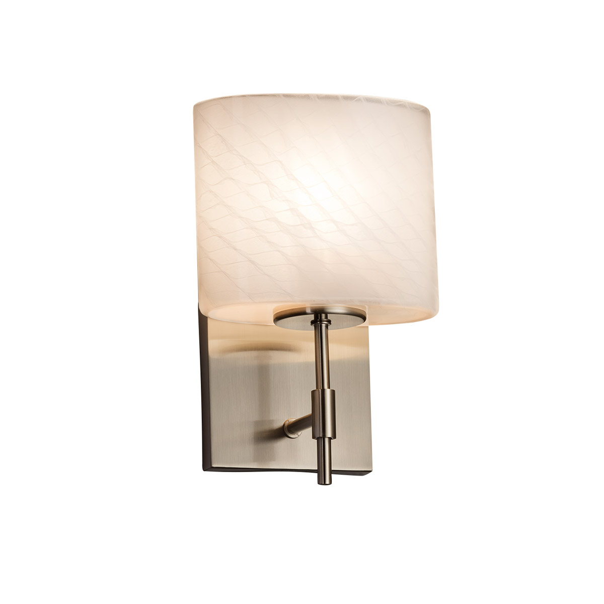 Justice Design FSN-8411-30-OPAL-NCKL-LED1-700 Fusion LED 6.5 inch Brushed Nickel Wall Sconce Wall Light in 700 Lm LED, Oval, Opal Fusion