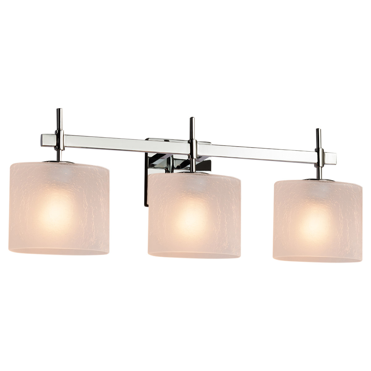 Justice Design FSN-8413-15-SEED-DBRZ Fusion 3 Light 22 inch Dark Bronze Bath Bar Wall Light in Square with Flat Rim, Incandescent, Seeded Fusion