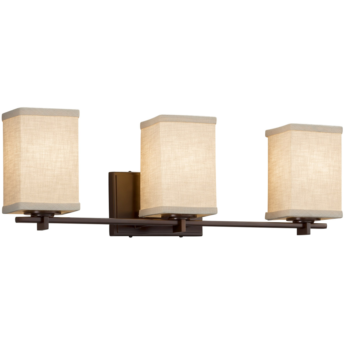 Justice Design FSN-8443-55-ALMD-NCKL-LED3-2100 Fusion LED 25.75 inch Brushed Nickel Vanity Light Wall Light in 2100 Lm LED, Rectangle, Almond Fusion