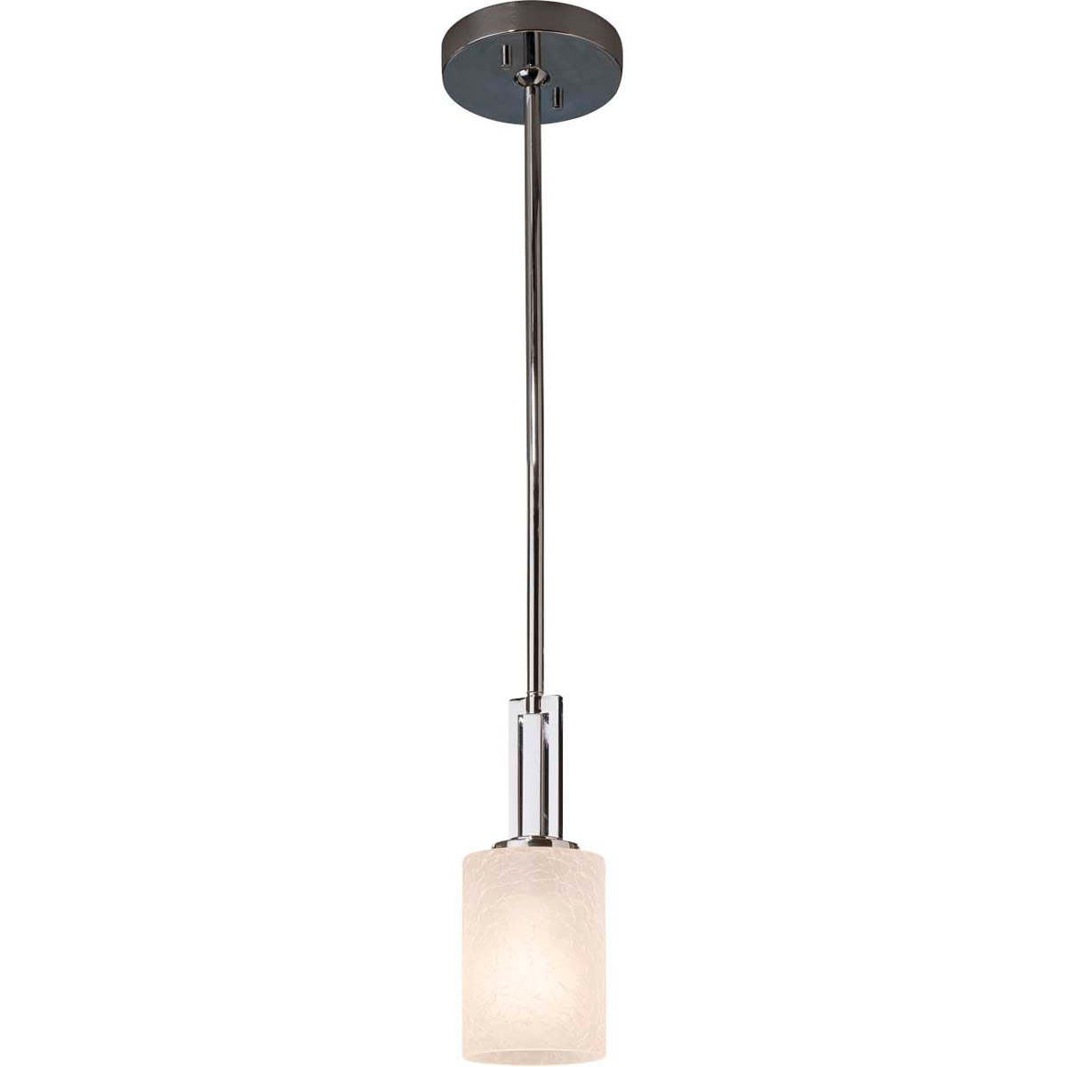 Justice Design FSN-8445-10-ALMD-NCKL Fusion Pendant Ceiling Light in Brushed Nickel, Cylinder with Flat Rim, Incandescent, Almond Fusion
