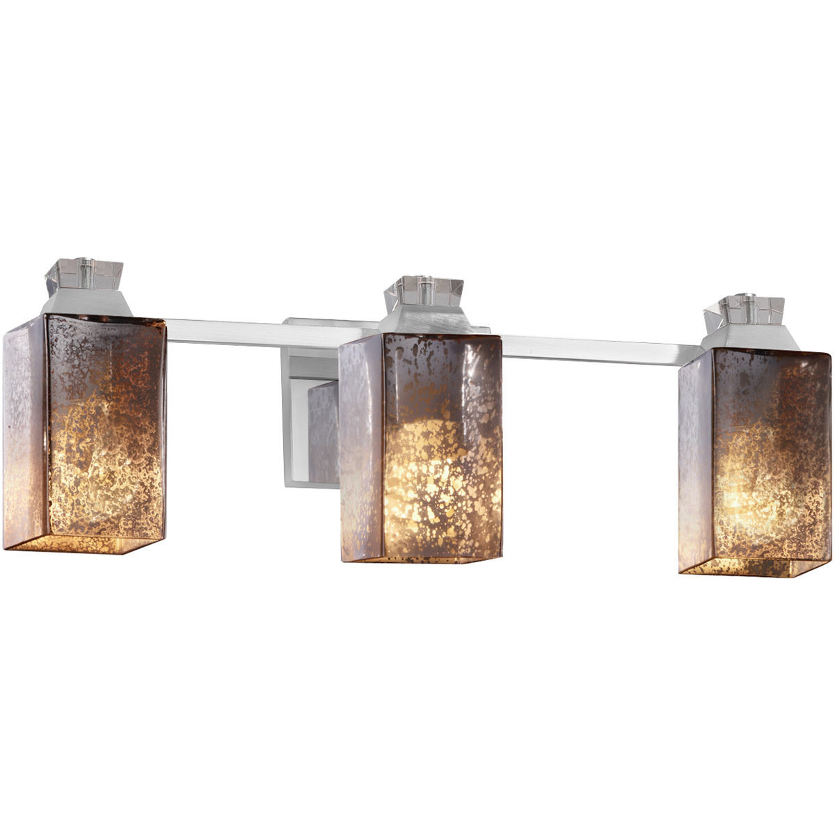 Justice Design FSN-8473-15-WEVE-CROM Fusion 3 Light 23 inch Polished Chrome Bath Bar Wall Light in Square with Flat Rim, Incandescent, Weave Fusion