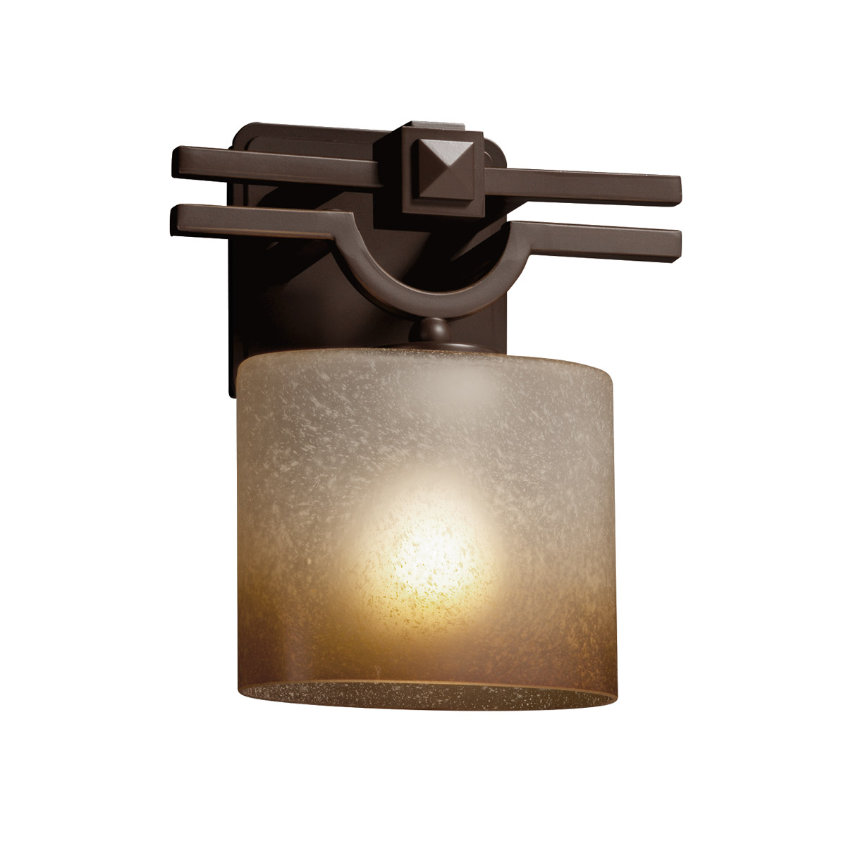 Justice Design FSN-8507-30-MROR-DBRZ-LED1-700 Fusion LED 9 inch Dark Bronze ADA Wall Sconce Wall Light in 700 Lm LED, Oval, Mercury Fusion