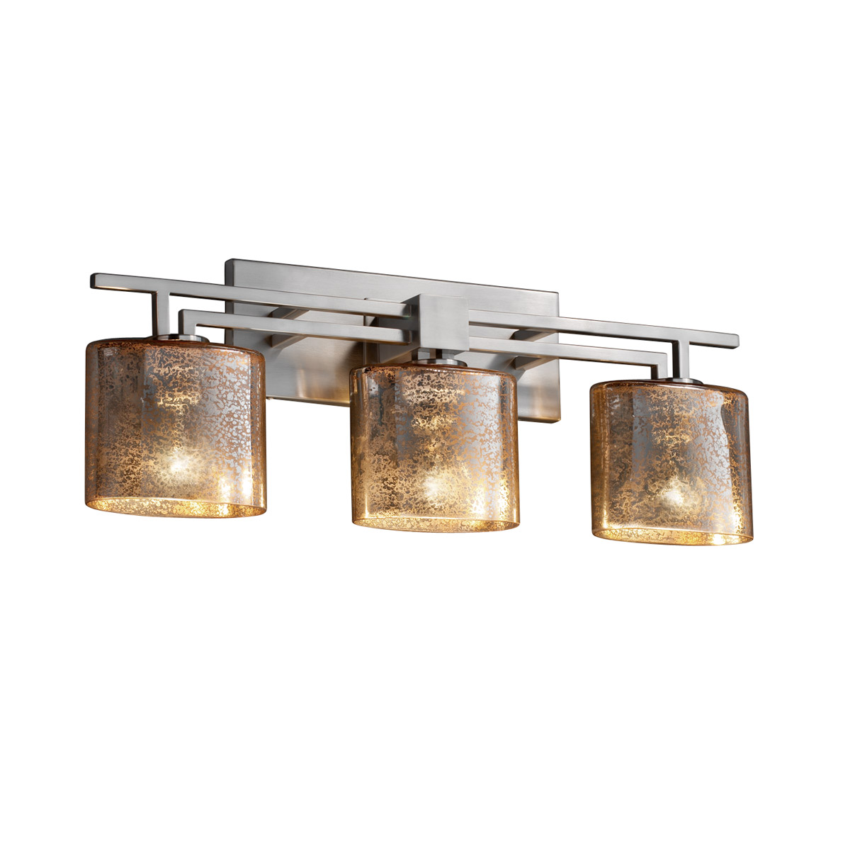 Justice Design FSN-8703-30-MROR-CROM-LED3-2100 Fusion LED 26.5 inch Polished Chrome Bath Bar Wall Light in 2100 Lm LED, Oval, Mercury Fusion, Aero
