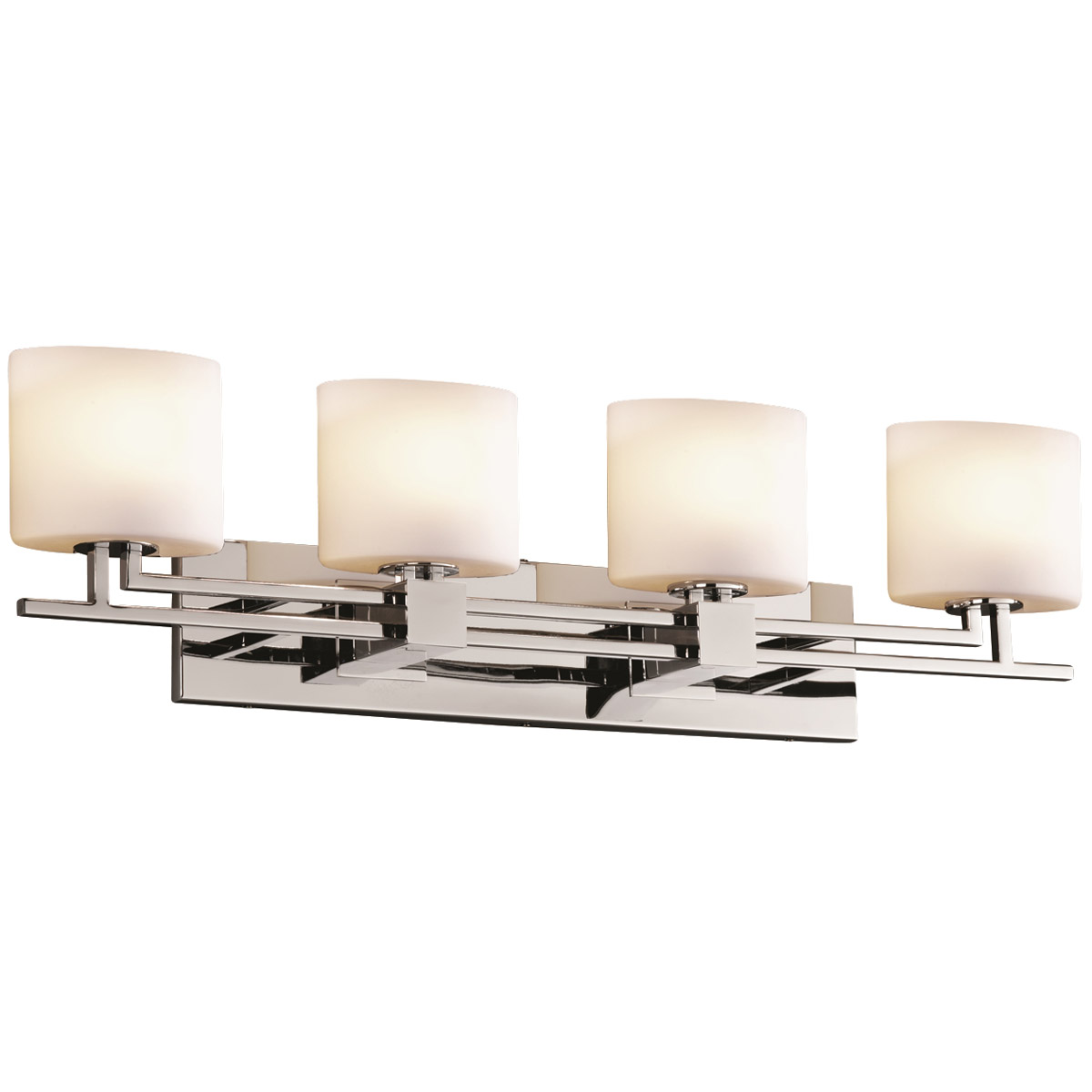 Justice Design FSN-8704-30-OPAL-CROM-LED4-2800 Fusion LED 36.5 inch Polished Chrome Bath Bar Wall Light in 2800 Lm LED, Oval, Opal Fusion, Aero