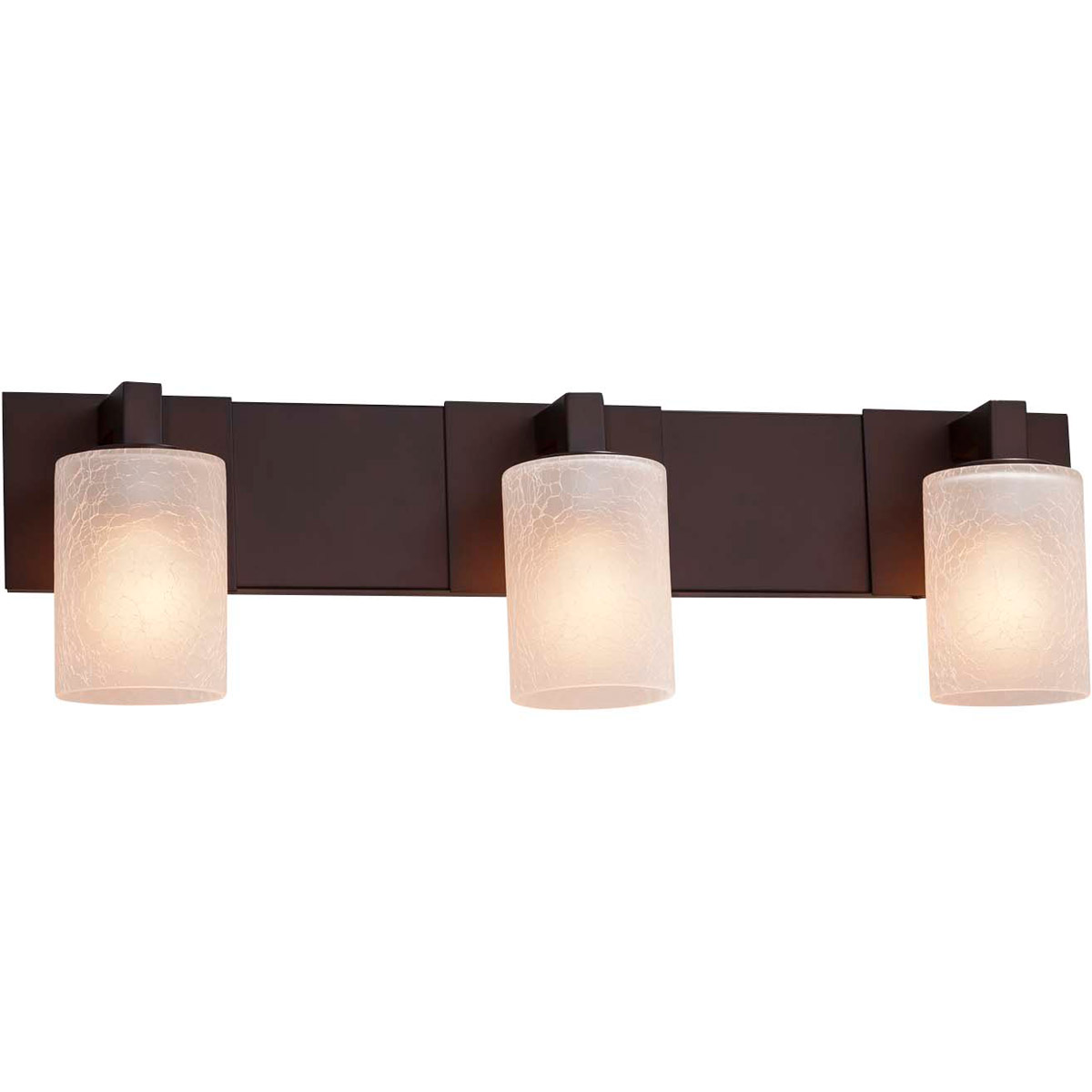 Justice Design FSN-8923-10-ALMD-MBLK-LED3-2100 Fusion LED 27 inch Matte Black Bath Bar Wall Light in 2100 Lm LED, Cylinder with Flat Rim, Almond Fusio