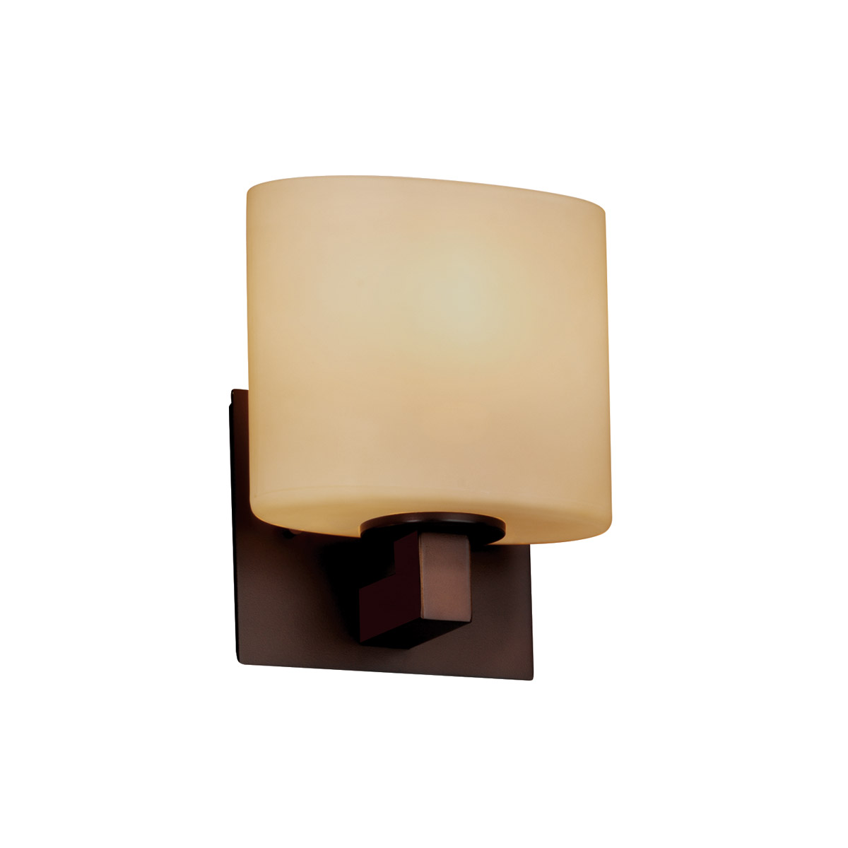 Justice Design FSN-8931-30-SEED-MBLK Fusion 1 Light 6.5 inch Matte Black ADA Wall Sconce Wall Light in Oval, Incandescent, Seeded Fusion