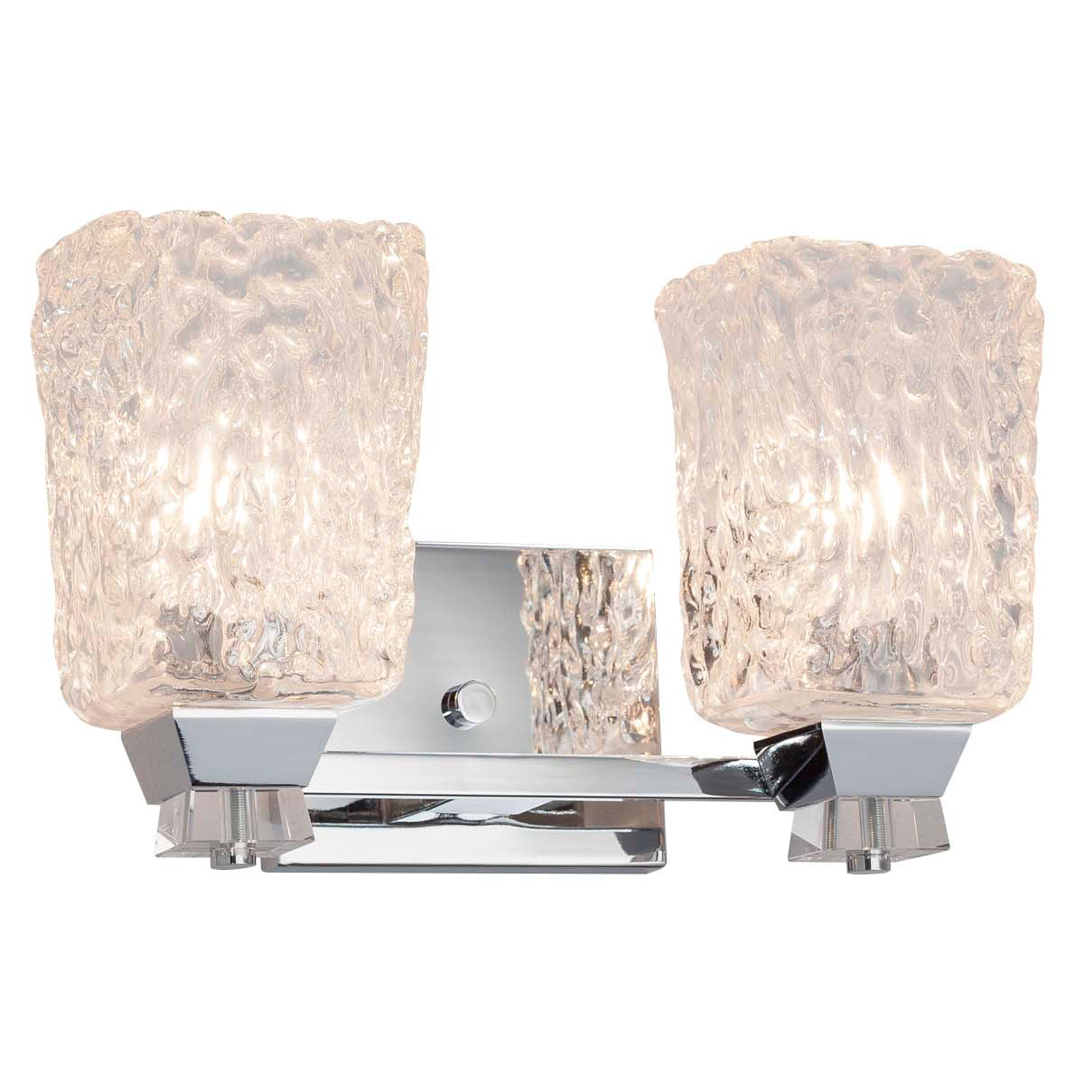 Justice Design GLA-8472-16-AMBR-CROM-LED2-1400 Veneto Luce LED 14 inch Polished Chrome Bath Bar Wall Light in 1400 Lm LED, Amber (Veneto Luce), Cylind