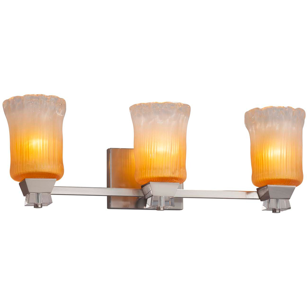 Justice Design GLA-8473-16-AMBR-CROM-LED3-2100 Veneto Luce LED 23.5 inch Polished Chrome Bath Bar Wall Light in 2100 Lm LED, Amber (Veneto Luce), Cyli
