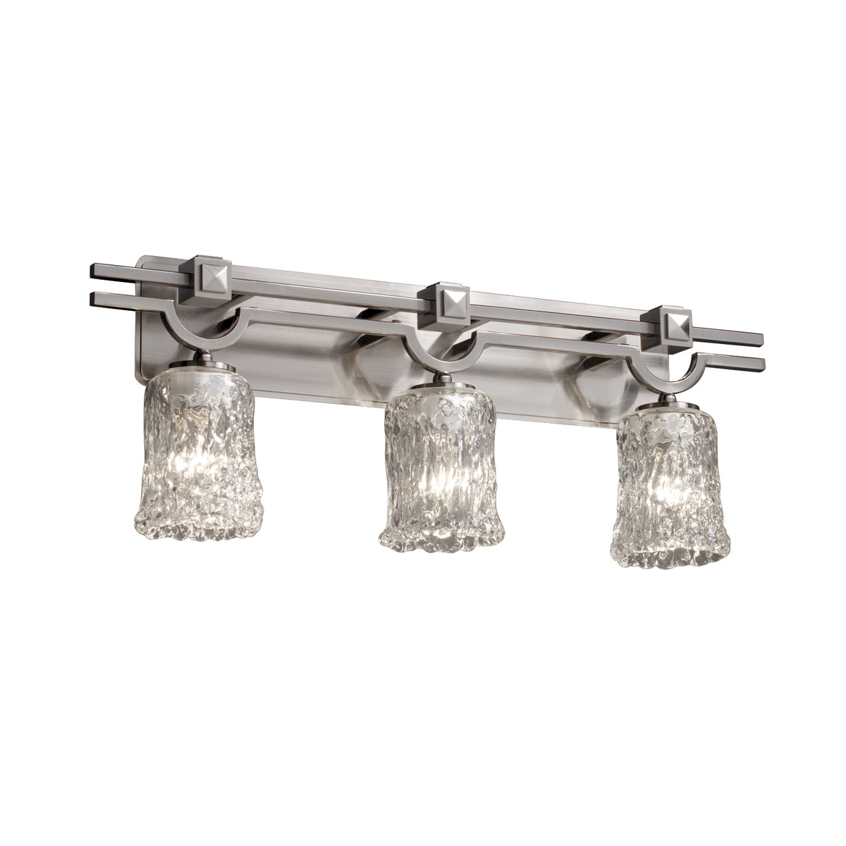 Justice Design GLA-8503-20-LACE-NCKL-LED3-2100 Veneto Luce LED 29 inch Brushed Nickel Bath Bar Wall Light in 2100 Lm LED, Lace (Veneto Luce), Round Fl