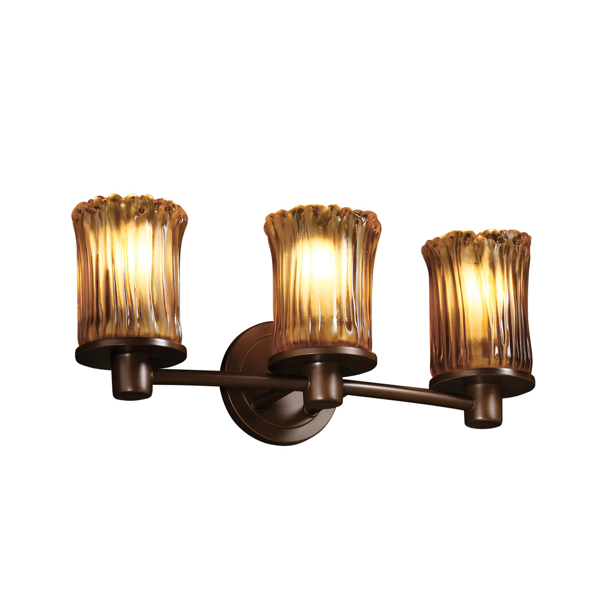 Justice Design GLA-8513-16-AMBR-CROM-LED3-2100 Veneto Luce LED 20 inch Polished Chrome Bath/Vanity Wall Light