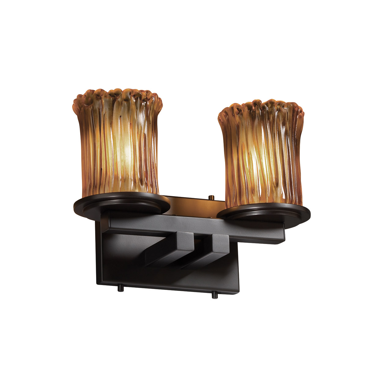 Justice Design GLA-8772-16-AMBR-MBLK-LED2-1400 Veneto Luce LED 13 inch Matte Black Bath Bar Wall Light in 1400 Lm LED, Amber (Veneto Luce), Dakota