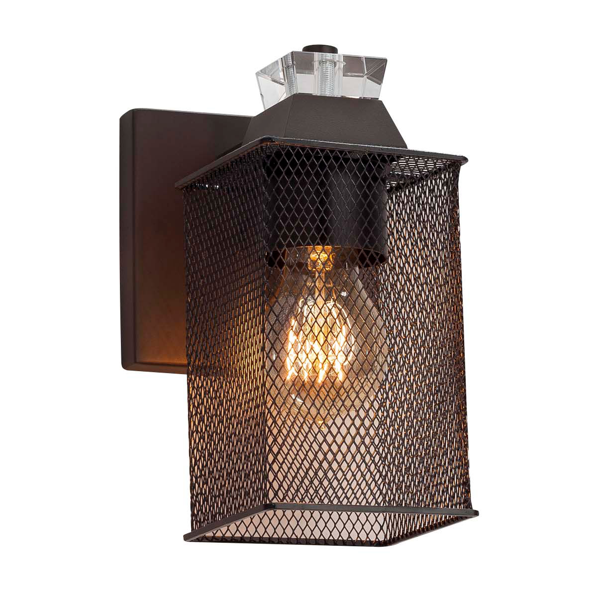 Justice Design MSH-8471-30-MBLK Wire Mesh 1 Light 6.5 inch Matte Black Wall Sconce Wall Light in Oval