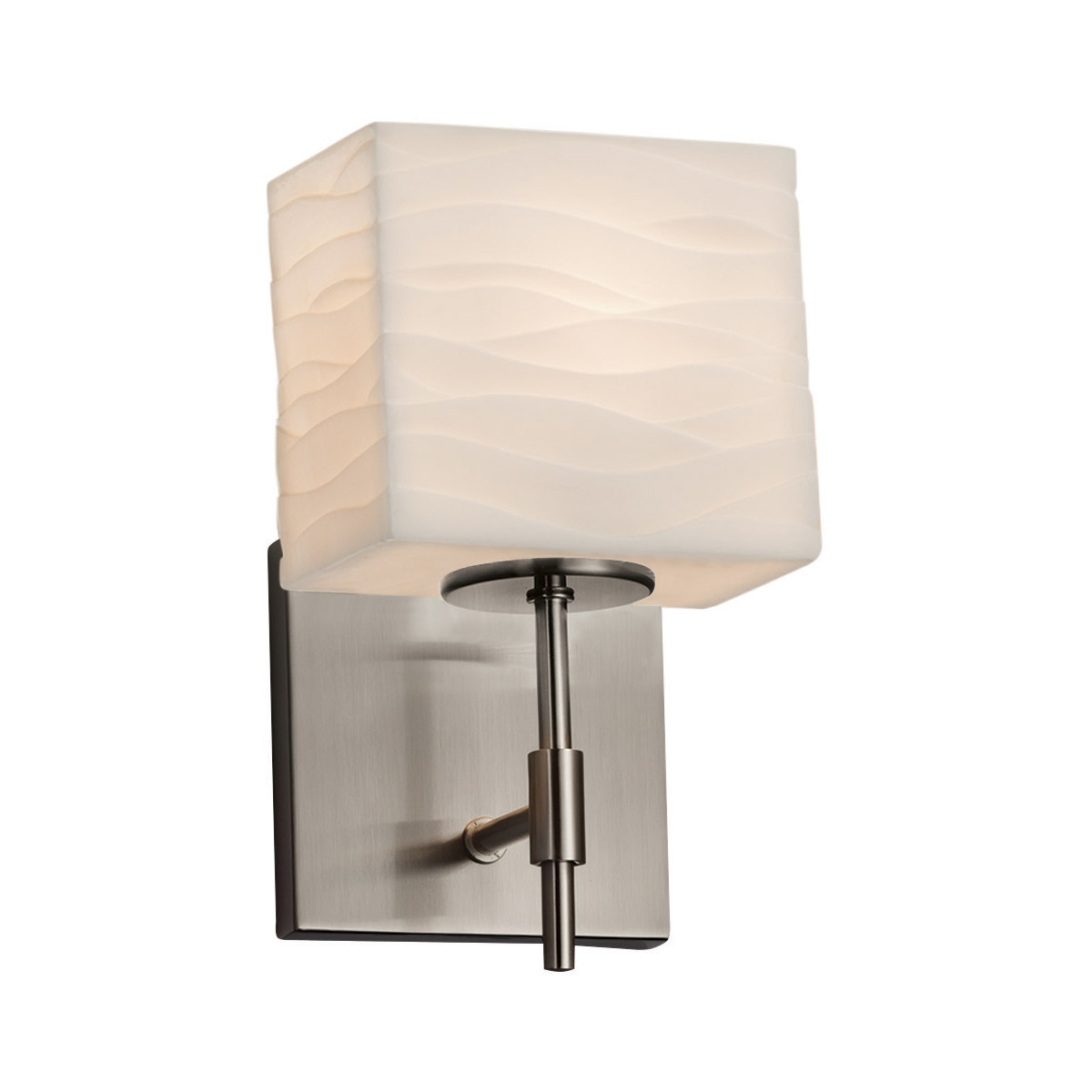 Justice Design PNA-8411-55-PLET-MBLK-LED1-700 Porcelina LED 5.5 inch Matte Black Wall Sconce Wall Light in 700 Lm LED, Pleats