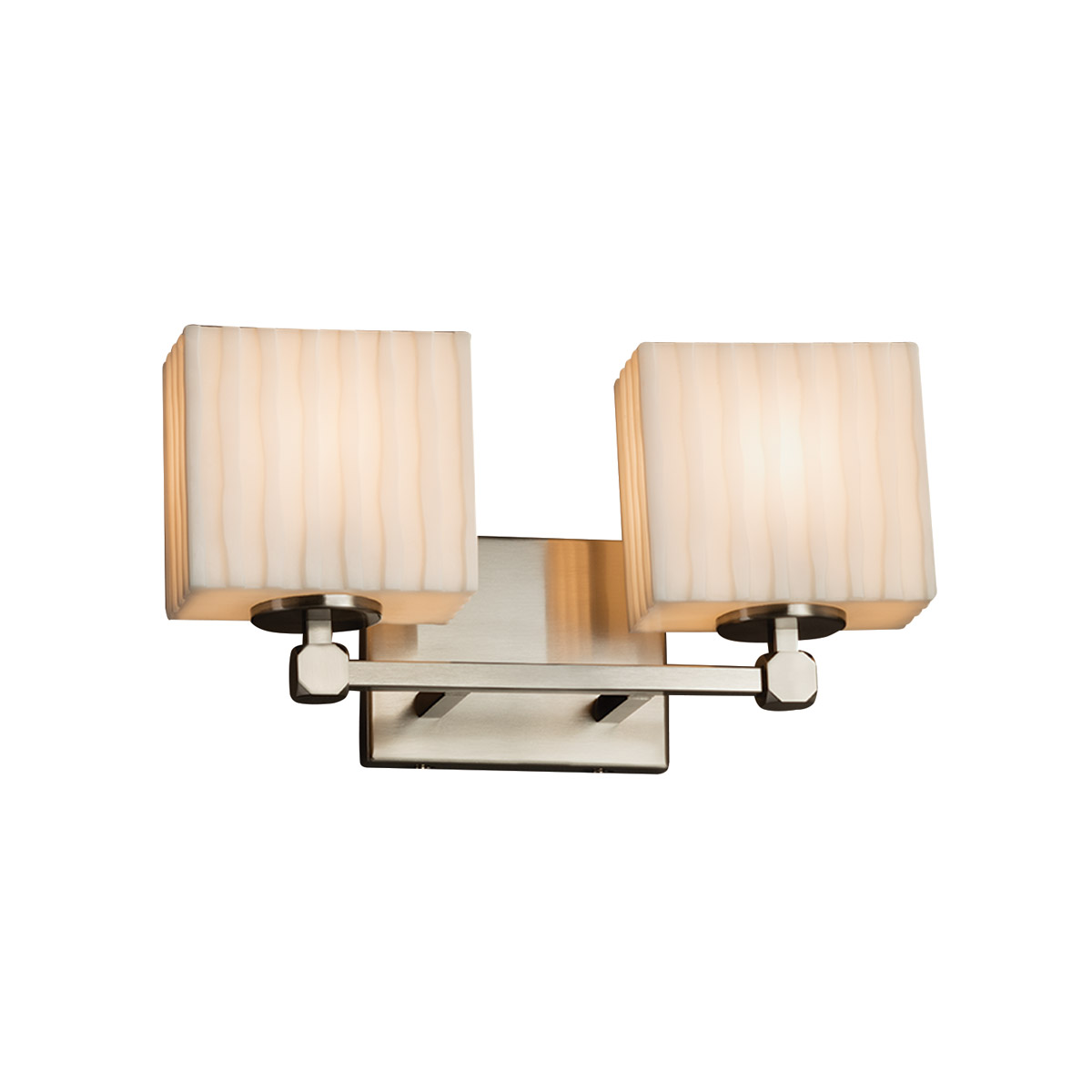 Justice Design PNA-8422-55-WFAL-NCKL-LED2-1400 Porcelina LED 14.5 inch Brushed Nickel Vanity Light Wall Light in 1400 Lm LED, Waterfall