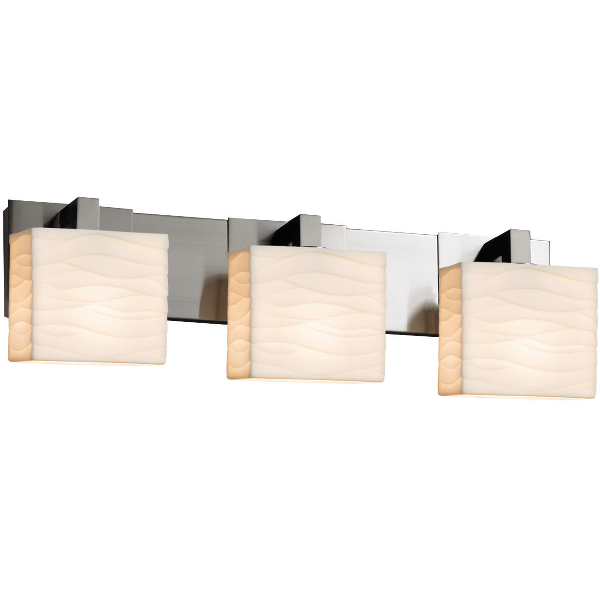 Justice Design PNA-8923-55-WFAL-ABRS-LED3-2100 Porcelina LED 27 inch Antique Brass Bath Vanity Light Wall Light in 2100 Lm LED, Waterfall