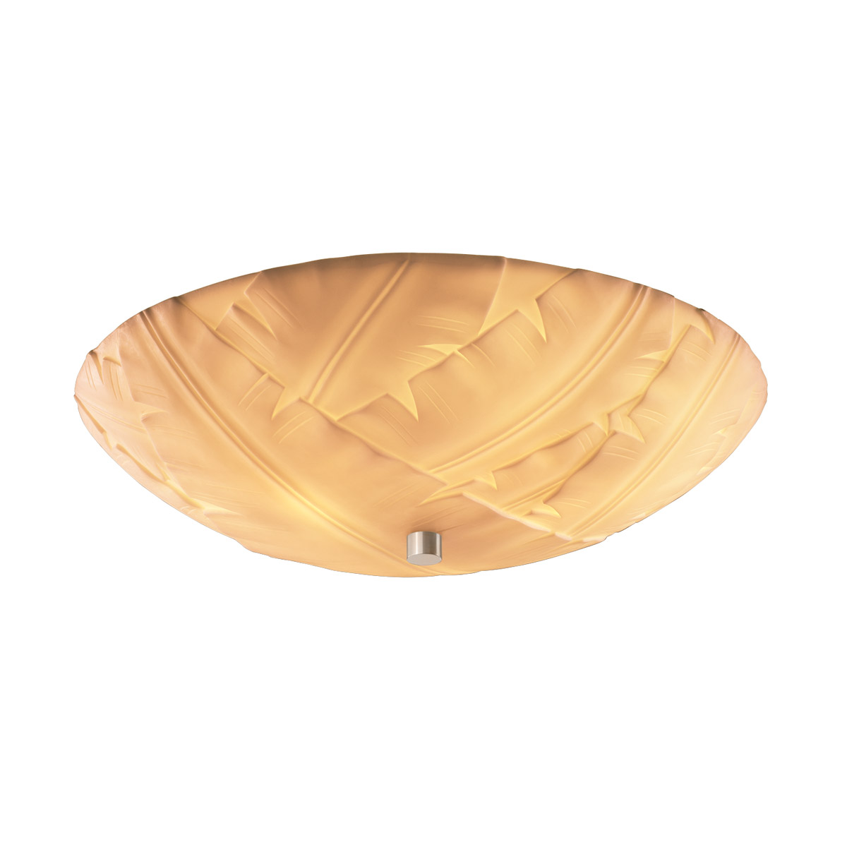Justice Design PNA-9672-35-WAVE-MBLK-LED5-5000 Porcelina LED 24 inch Matte Black Semi-Flush Ceiling Light in 5000 Lm LED, Waves, Round Bowl