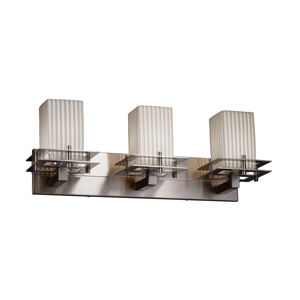 Justice Design POR-8173-10-BANL-CROM-LED3-2100 Limoges LED 26.5 inch Polished Chrome Bath Bar Wall Light in 2100 Lm LED, Banana Leaf, Metropolis