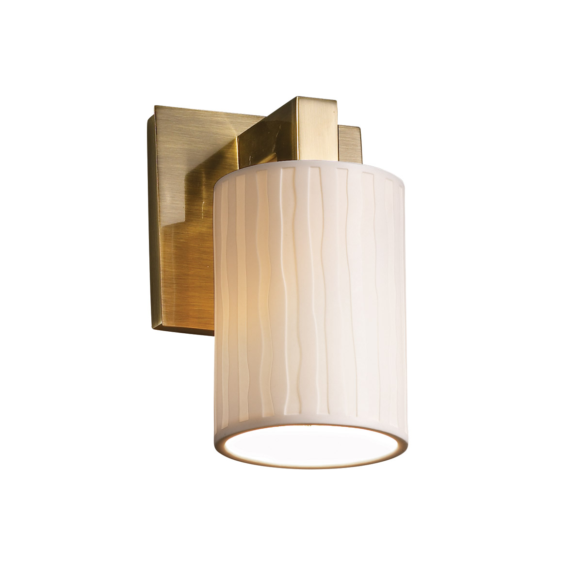 Justice Design POR-8921-10-WFAL-ABRS-LED1-700 Limoges 1 Light 4.75 inch Antique Brass Wall Sconce Wall Light in 700 Lm LED, Waterfall