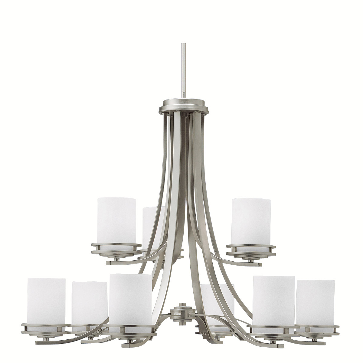 Kichler 1674NI Hendrik 9 Light 33.25 inch Brushed Nickel Chandelier 2 Tier Ceiling Light, 2 Tier