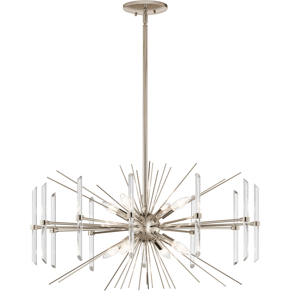 Kichler 44276PN Eris 8 Light 30 inch Polished Nickel Chandelier Round Pendant Ceiling Light