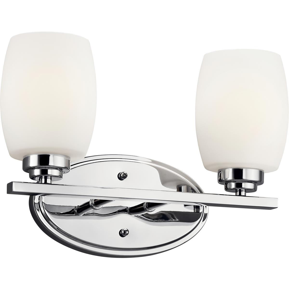 Kichler 5097CH Eileen 2 Light 14 inch Chrome Wall Mt Bath 2 Arm Wall Light in Incandescent