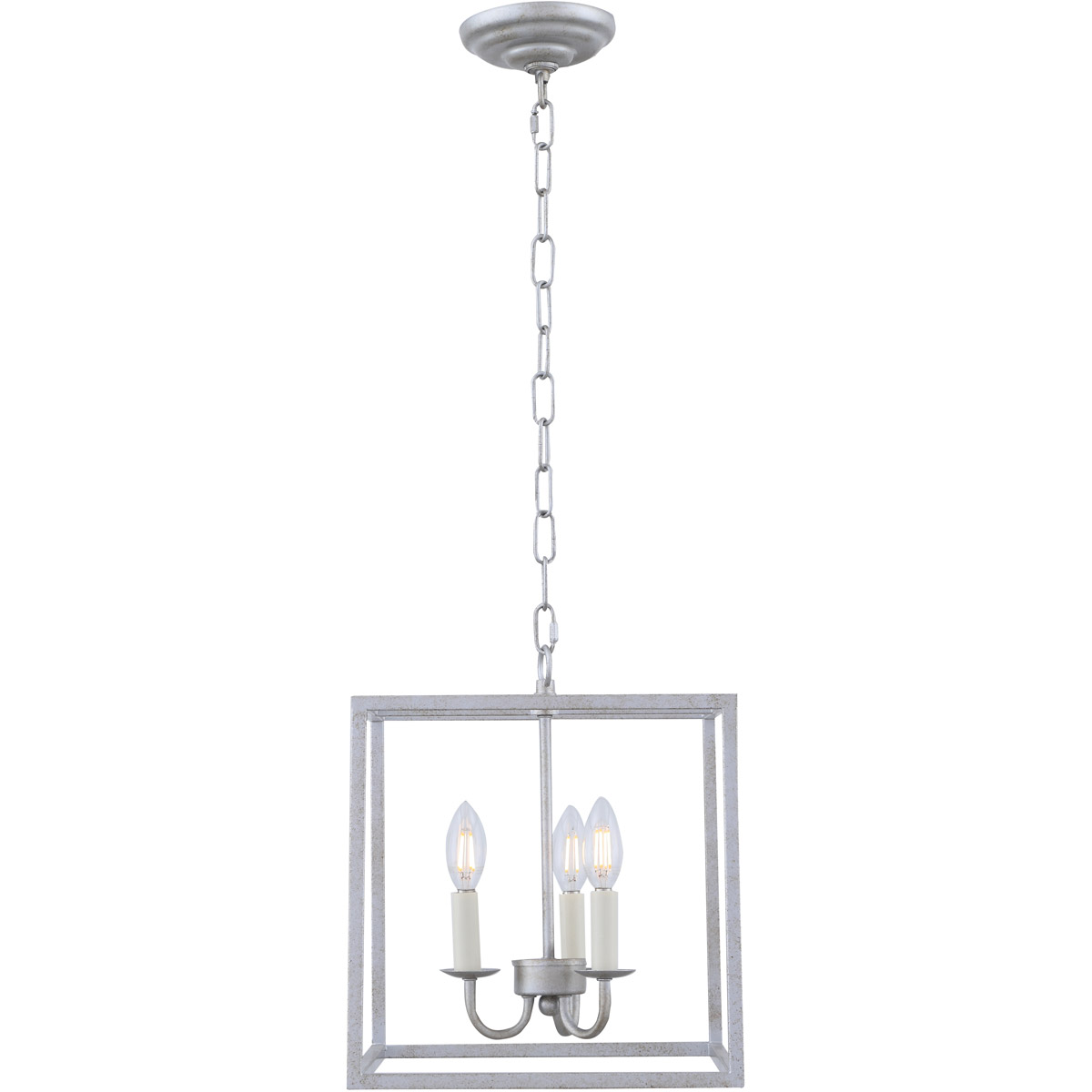 Living District LD6105D12S Eclipse 3 Light 12 inch Vintage Silver Pendant Ceiling Light