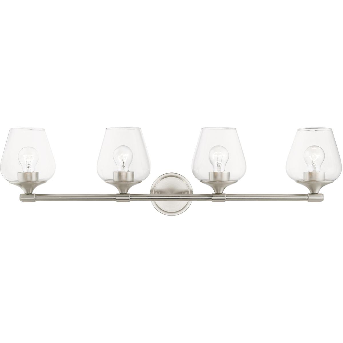 Livex Lighting 17474-91 Willow 4 Light 35.5 inch Brushed Nickel Vanity Sconce Wall Light