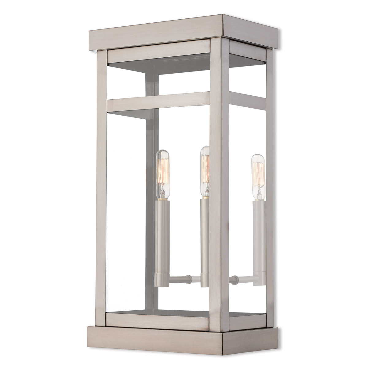 Livex Lighting 20704-91 Hopewell 2 Light 18 inch Brushed Nickel Outdoor Wall Lantern