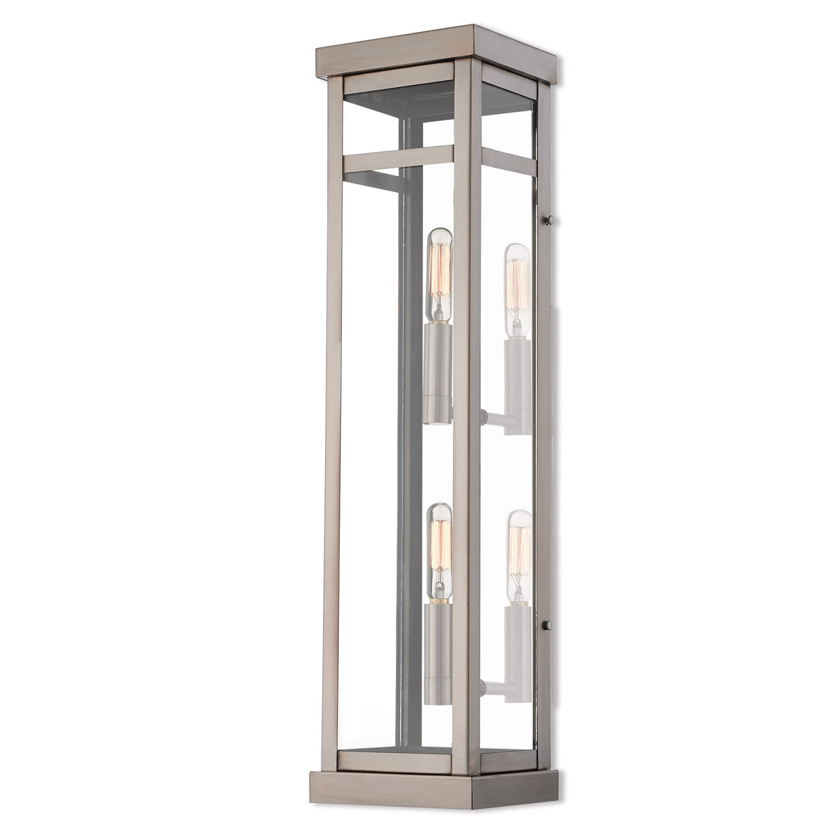 Livex Lighting 20706-91 Hopewell 2 Light 22 inch Brushed Nickel Outdoor Wall Lantern