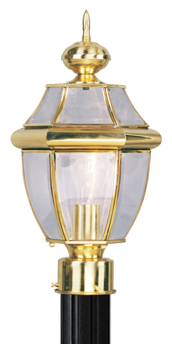 Livex Lighting 2153-02 Monterey 1 Light 16.5 inch Polished Brass Outdoor Post Top Lantern