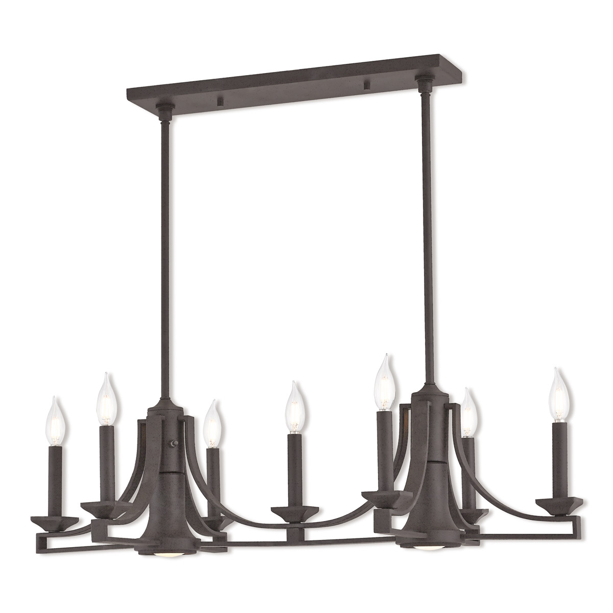 Livex Lighting 40057-07 Trumbull 9 Light 36 inch Bronze Linear Chandelier Ceiling Light
