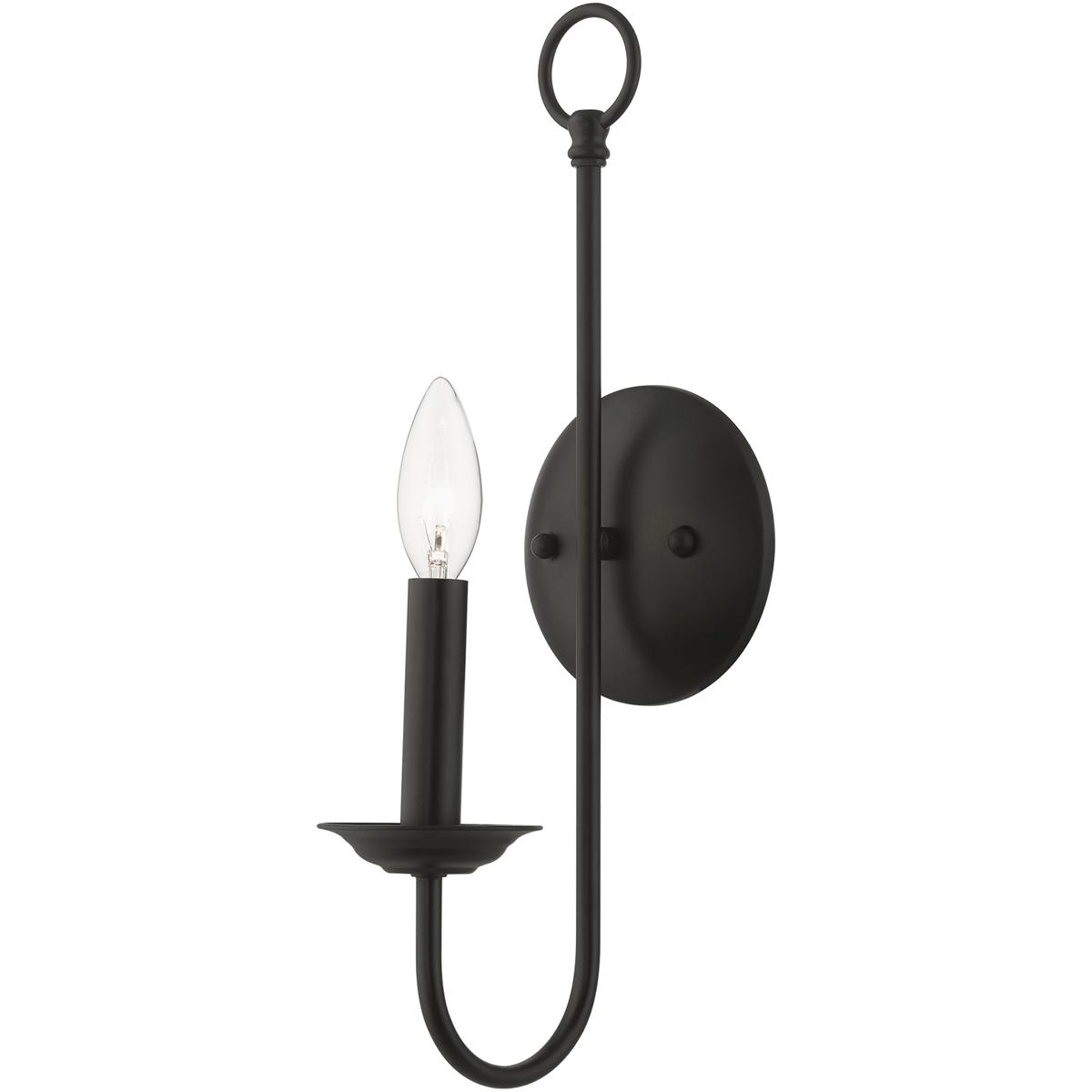 Livex Lighting 42681-04 Estate 1 Light 5 inch Black Single Sconce Wall Light, Single