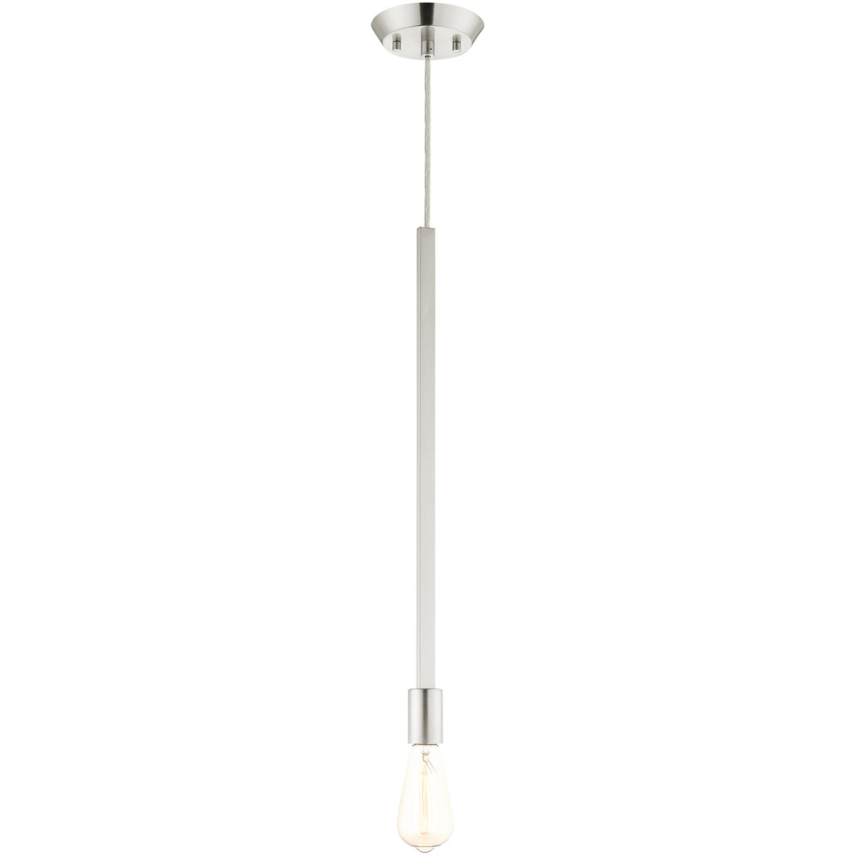 Livex Lighting 45831-91 Prague 1 Light 5.13 inch Brushed Nickel Pendant Ceiling Light