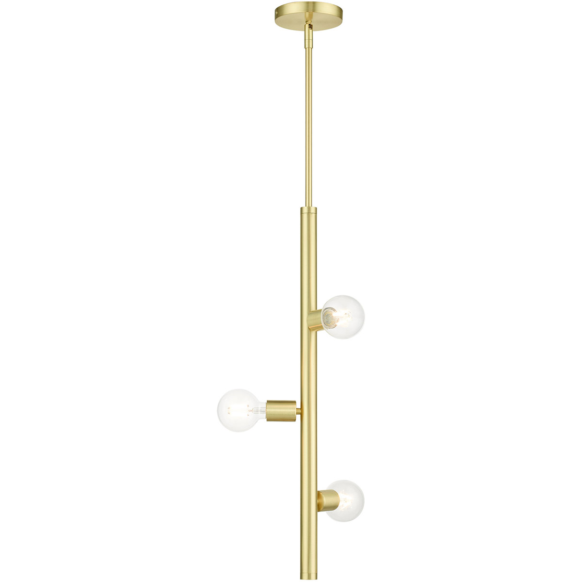 Livex Lighting 45863-12 Bannister 3 Light 6 inch Satin Brass Pendant Ceiling Light
