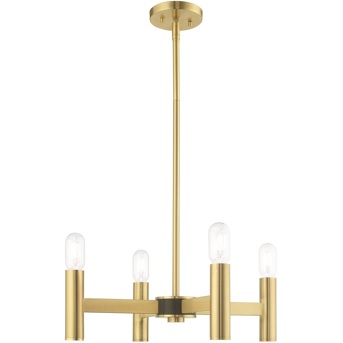 Livex Lighting 51134-12 Copenhagen 4 Light 20 inch Satin Brass Mini Chandelier Ceiling Light