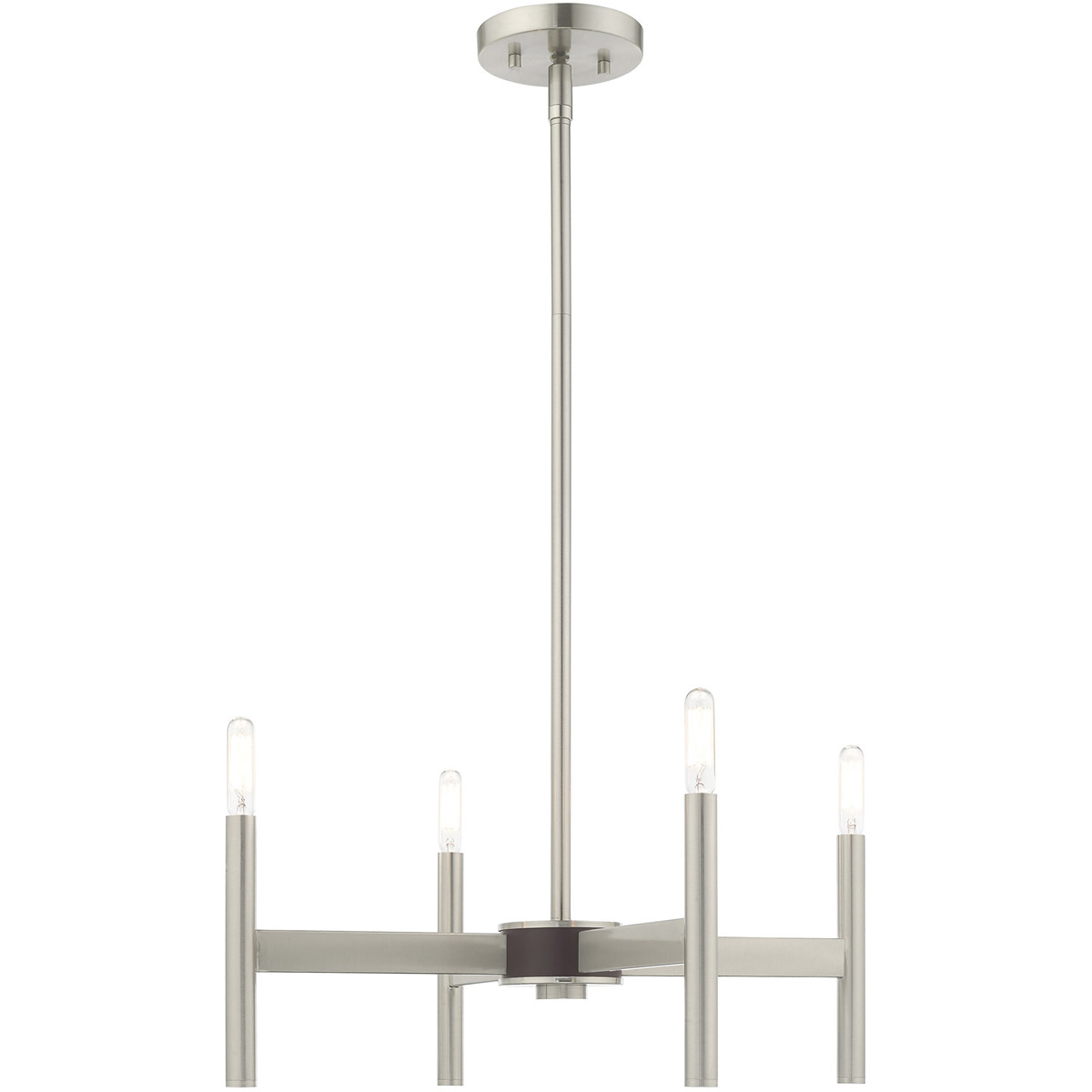 Livex Lighting 51174-91 Copenhagen 4 Light 20 inch Brushed Nickel Mini Chandelier Ceiling Light