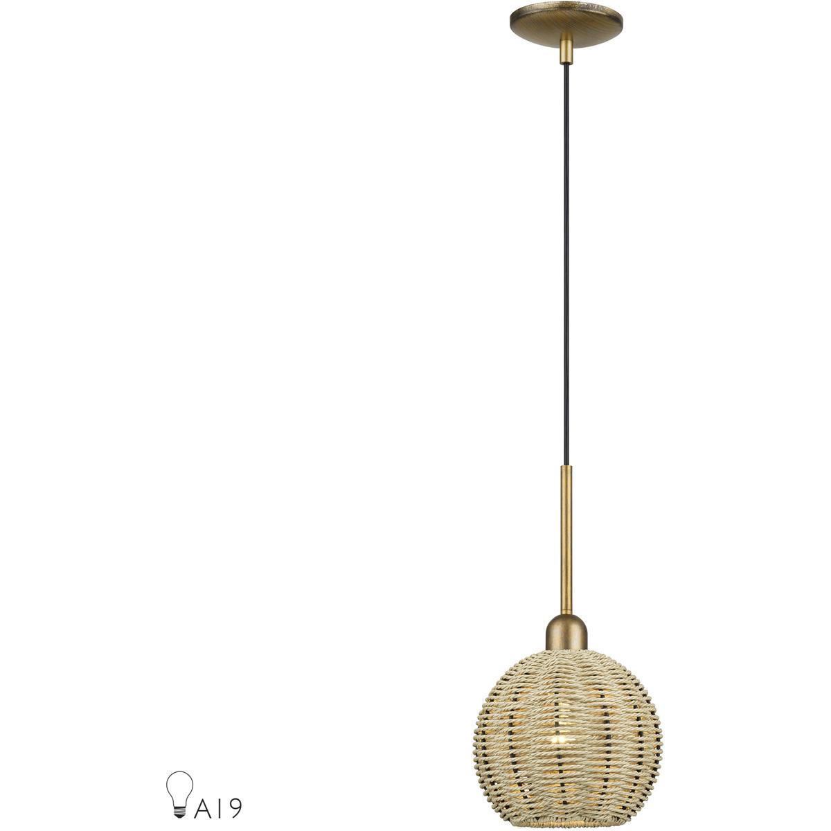 Livex Lighting 60201-48 Summervine 1 Light 8 inch Antique Gold Leaf Mini Globe Pendant Ceiling Light, Mini Globe