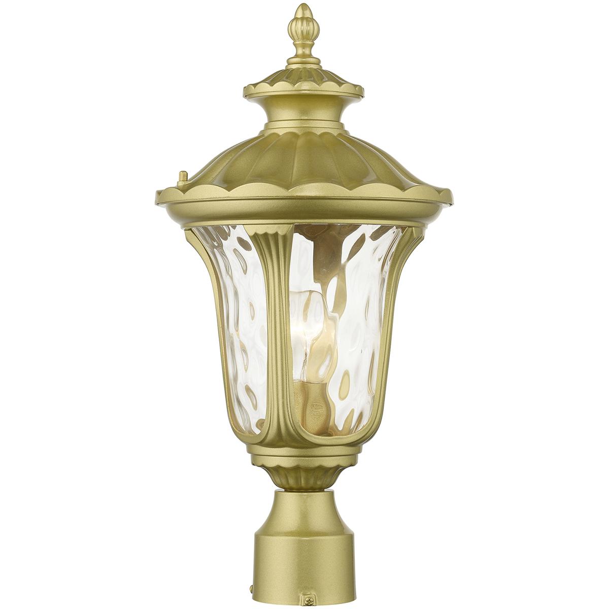 Livex Lighting 7855-33 Oxford 1 Light 19 inch Soft Gold Outdoor Post Top Lantern, Medium