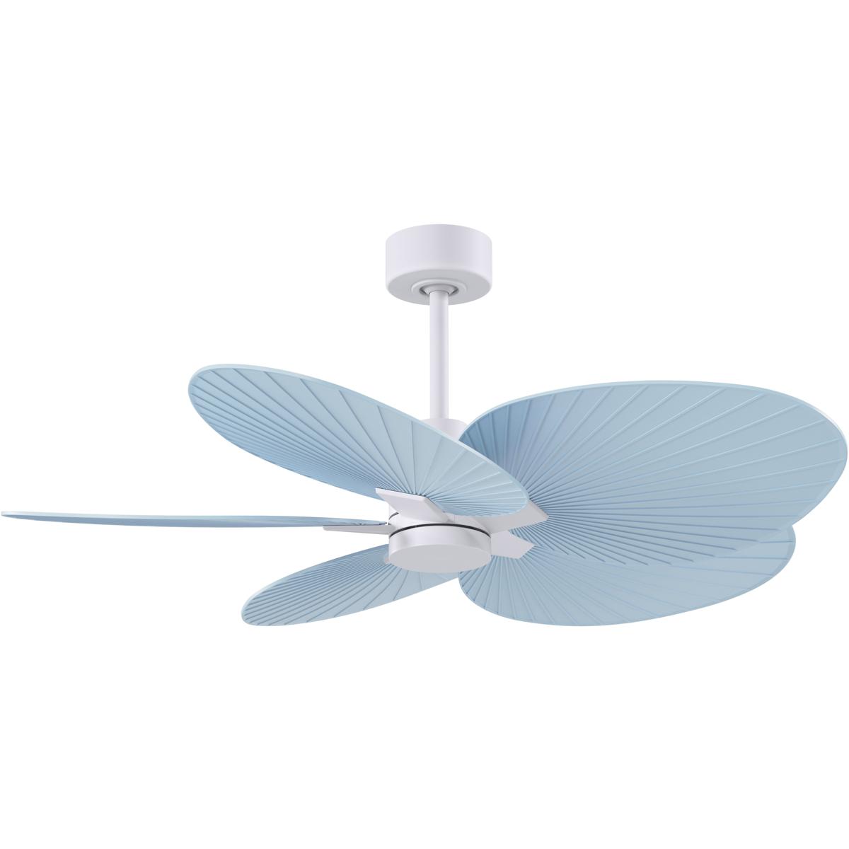 Matthews Fan Co AKTP-MWH-BL Atlas Alessandra Tropical 48 inch Matte White with Light Blue Blades Ceiling Fan