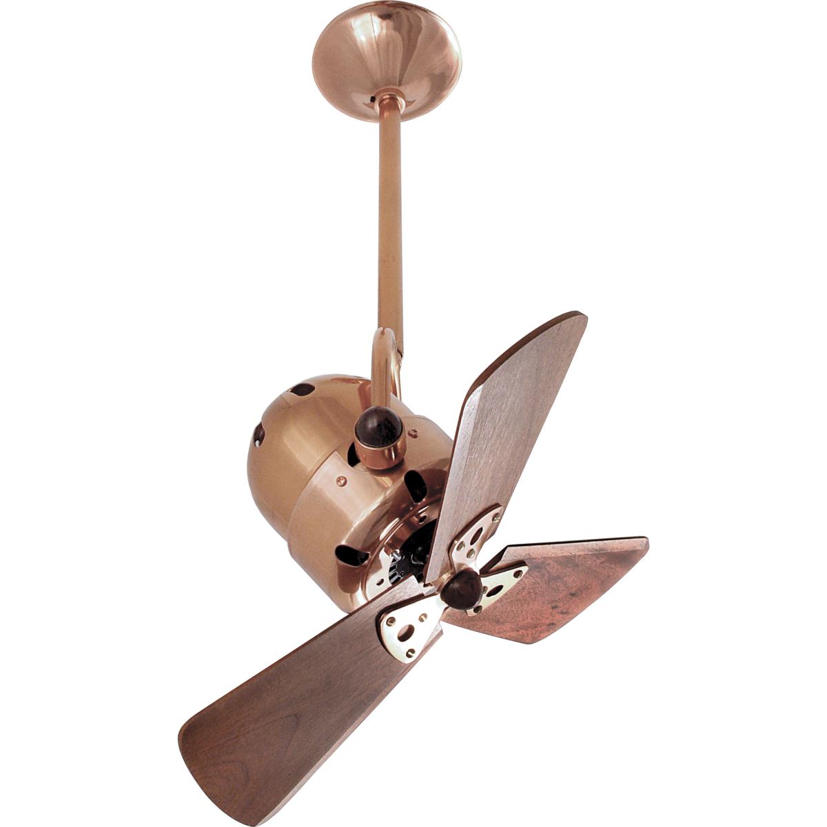 Matthews Fan Co BD-CP-WD Matthews Gerbar Bianca Direcional 16 inch Polished Copper with Solid Mahogany Wood Blades Directional Ceiling Fan